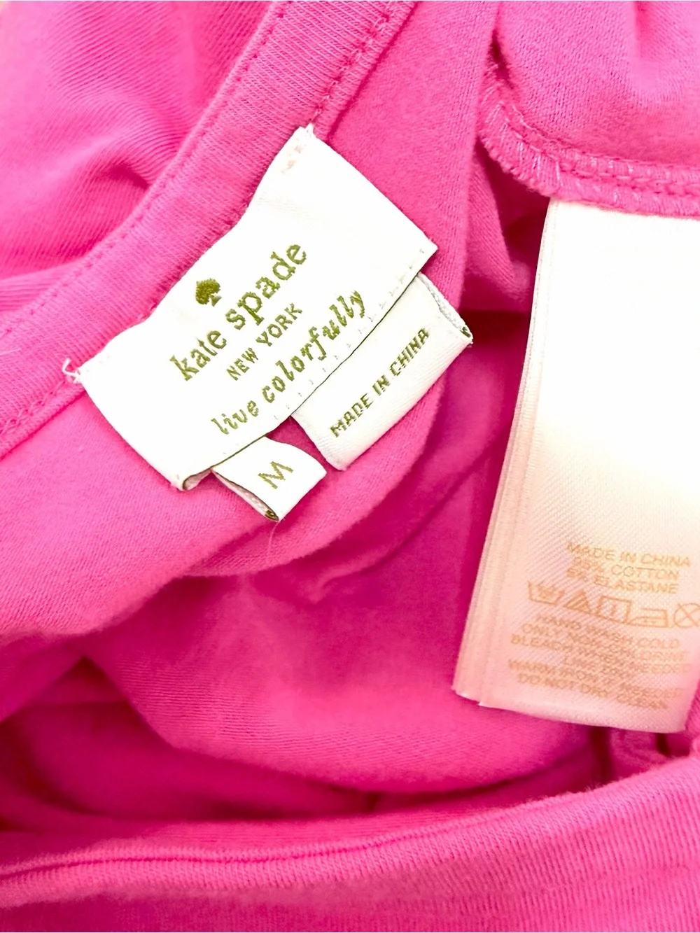 Kate Spade Pomona Tank Top Flamingo Pink Bow Keyhole, Size M